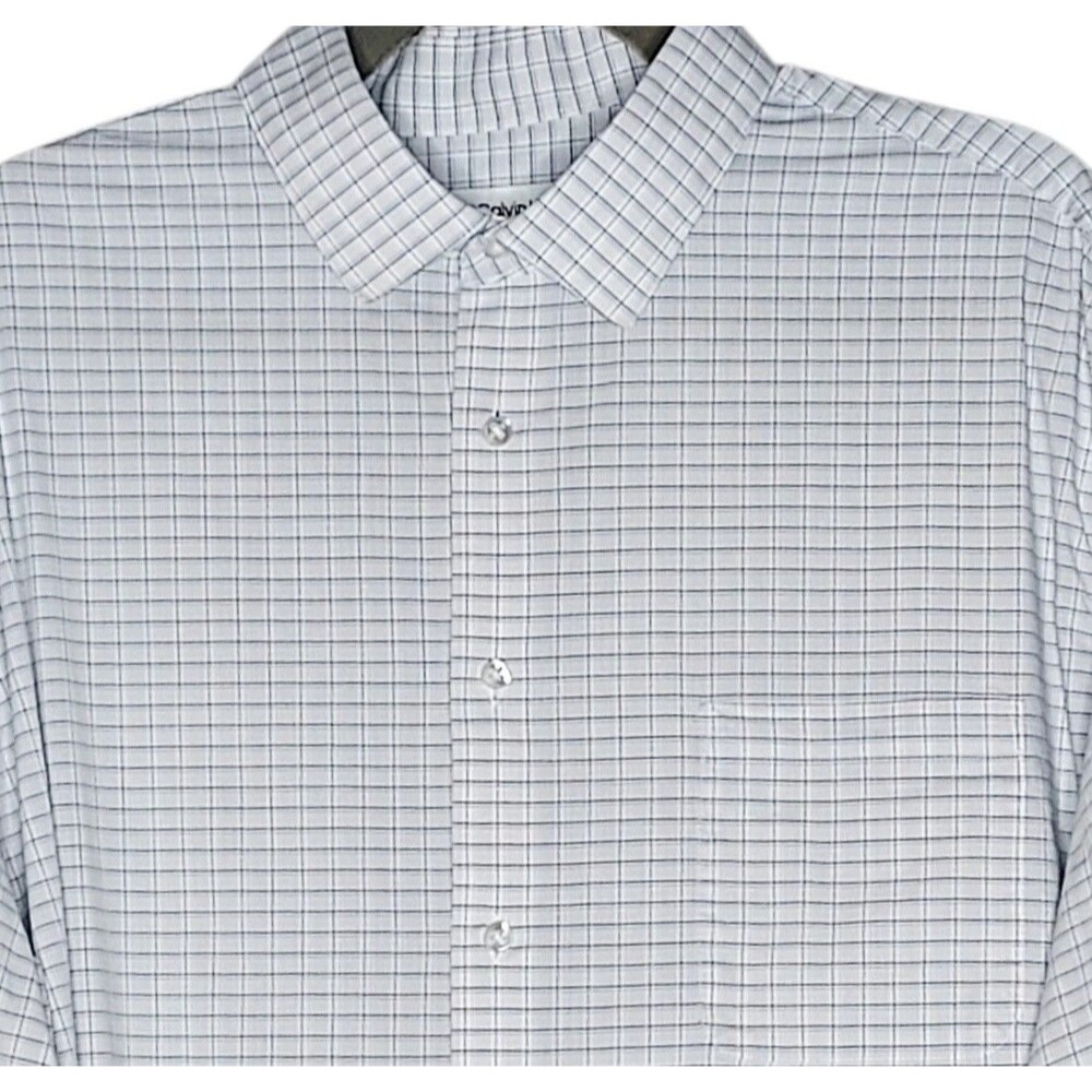 Calvin Klein Men Tech Active Stretch 34/35 XL 17-17.50 Wicking Wrinkle Resistant